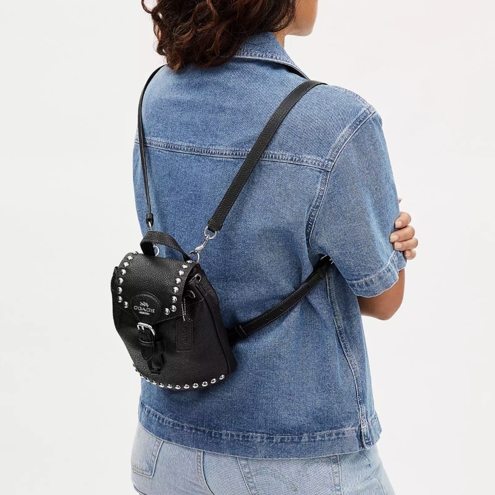Coach Amelia Convertible Backpack With Rivets BRAND NEW - Picture 5 of 8